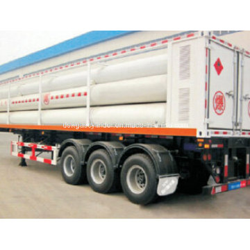 Grand conteneur de cylindre Steel Tube 8 Skid CNG Trailer GNV Tank